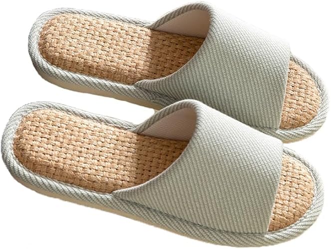 AioTio Cloth Linen Slippers – Indoor Summer Silent Footwear for Men & Women