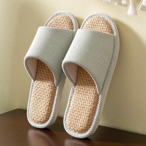 AioTio Cloth Linen Slippers – Indoor Summer Silent Footwear for Men & Women