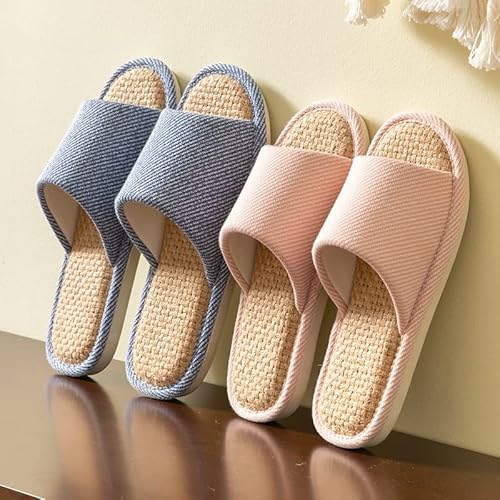 AioTio Cloth Linen Slippers – Indoor Summer Silent Footwear for Men & Women