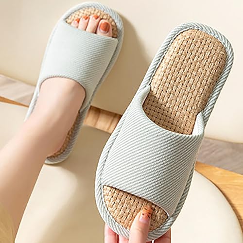 AioTio Cloth Linen Slippers – Indoor Summer Silent Footwear for Men & Women