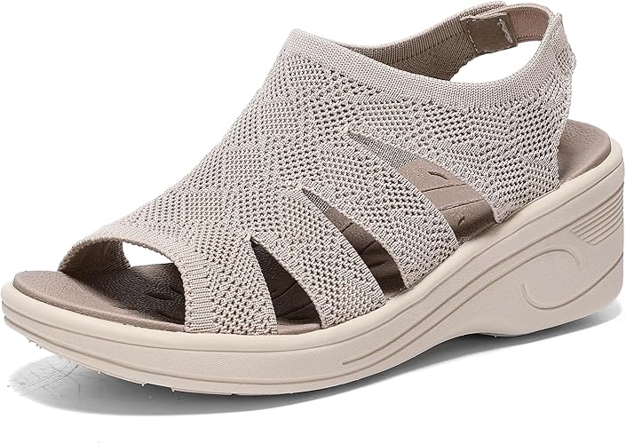 Women's Platform Walking Wedge Sandals – Dressy Comfortable Open Toe Casual Summer Beach Shoes