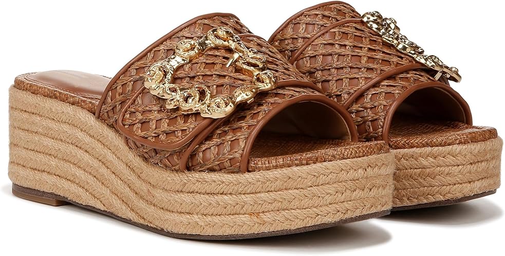 Sam Edelman Women's Celia Wedge Sandal – Stylish Strappy Summer Platform Shoes